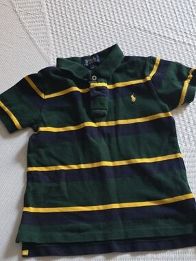 Polo by Ralph Lauren Green, Navy & Yellow Striped Kids Polo
